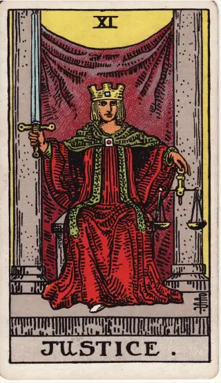 Justice, The Rider-Waite-Smith Tarot