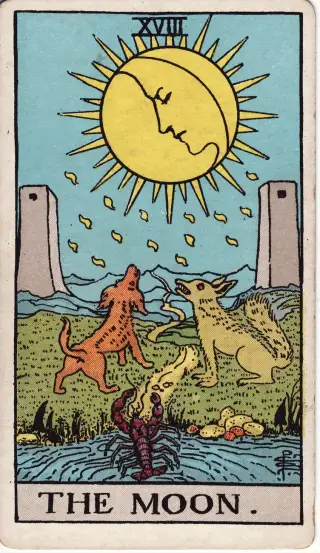 The Moon, The Rider-Waite-Smith Tarot