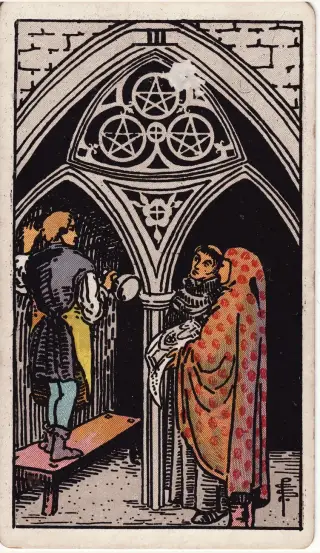 Three of Pentacles, The Rider-Waite-Smith Tarot