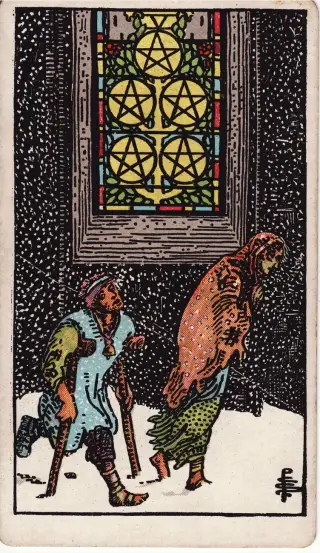 Five of Pentacles, The Rider-Waite-Smith Tarot