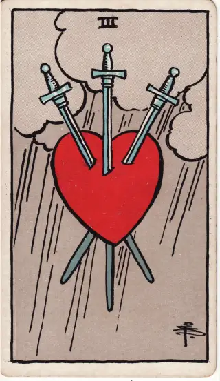 Three of Swords, The Rider-Waite-Smith Tarot
