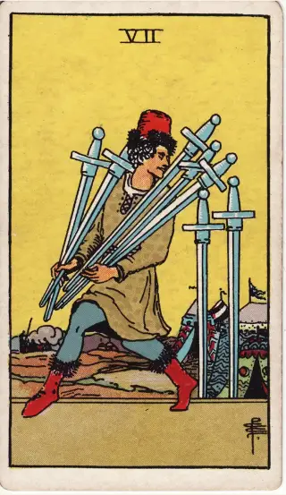 Seven of Swords, The Rider-Waite-Smith Tarot