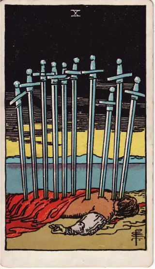 Ten of Swords, The Rider-Waite-Smith Tarot