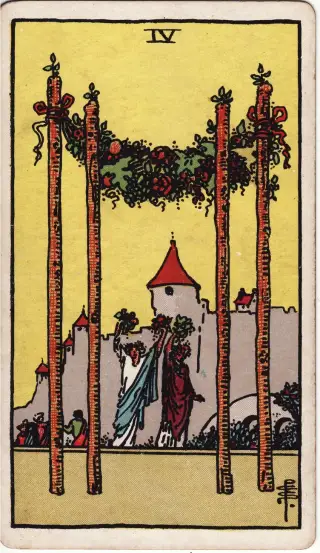 Four of Wands, The Rider-Waite-Smith Tarot