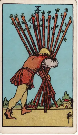 Ten of Wands, The Rider-Waite-Smith Tarot