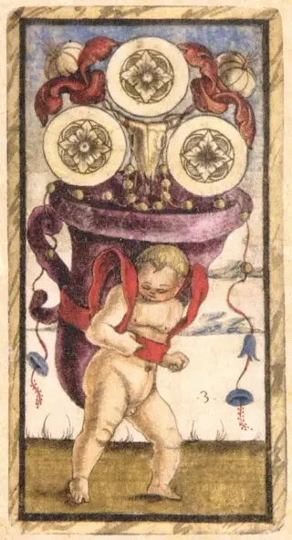 Three of Coins, The Sola Busca Tarot