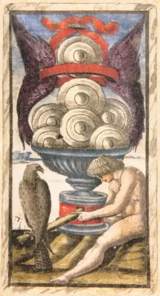 Seven of Coins, The Sola Busca Tarot
