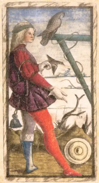 Fante of Coins, The Sola Busca Tarot