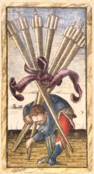 Seven of Batons, The Sola Busca Tarot