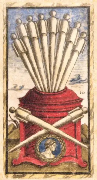 Ten of Batons, The Sola Busca Tarot
