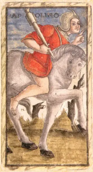 Cavallo of Batons (Apolino), The Sola Busca Tarot