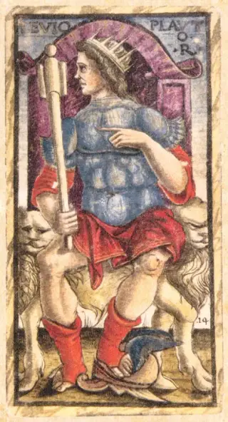 Re of Batons (Levio Plauto), The Sola Busca Tarot